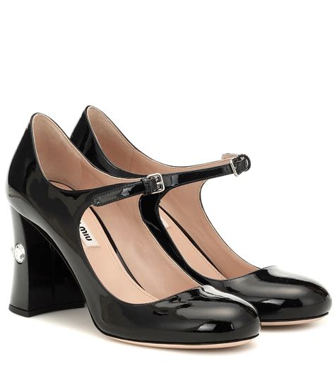 miu miu mary jane shoes|Black Patent Leather Mary Jane Shoes .